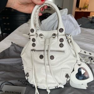 Balenciaga Le Cagole Studded Leather Bucket Bag